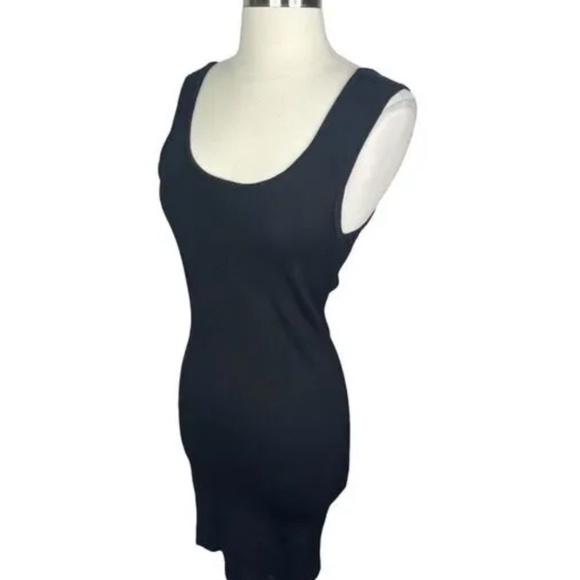 BCBG MAXAZRIA Scalloped-Hem Black Knit Mini Dress - Picture 7 of 8